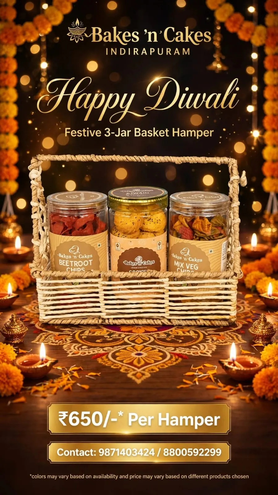 Festive 3-Jar Basket · Cane — festive poster