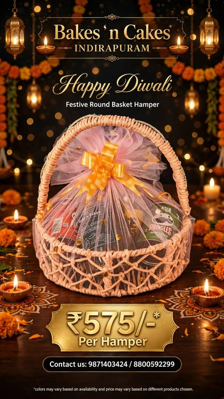 Festive Round Basket Hamper — festive poster
